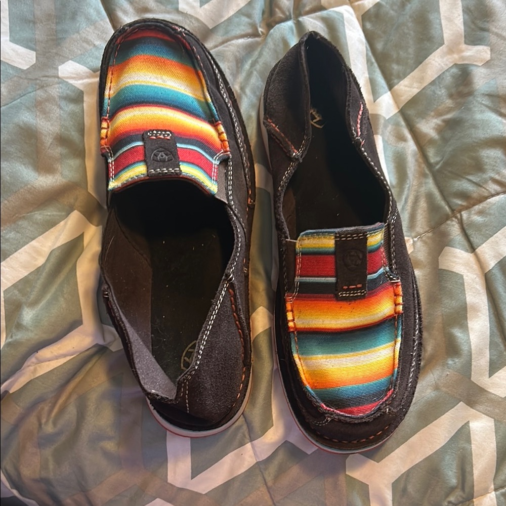 Ariat Black and Red Slip-On Loafers